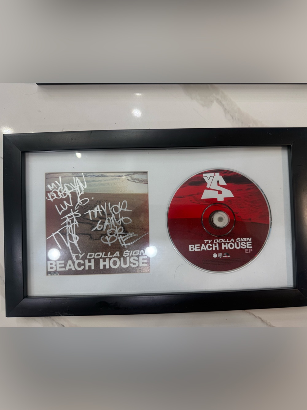Ty Dolla $ign "Beach House" Signed, Framed CD Display - Red